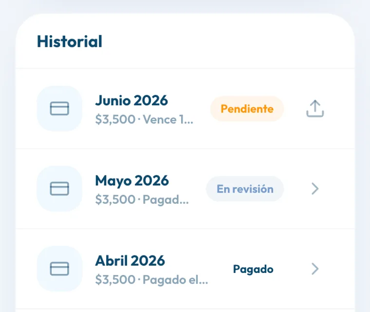 Pantalla de Pagos
